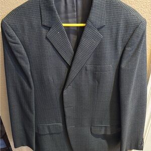 COPY - Gray Sport Coat with Subtle Plaid Pattern and Notched Lapels